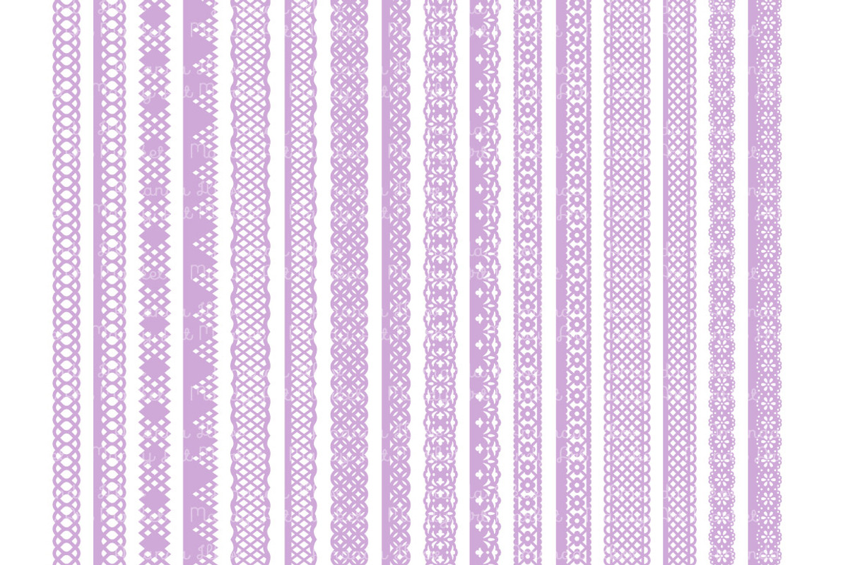 Lavender Lace Borders & Clipart, an Illustration by Amanda Ilkov (Photo 3 of 5)