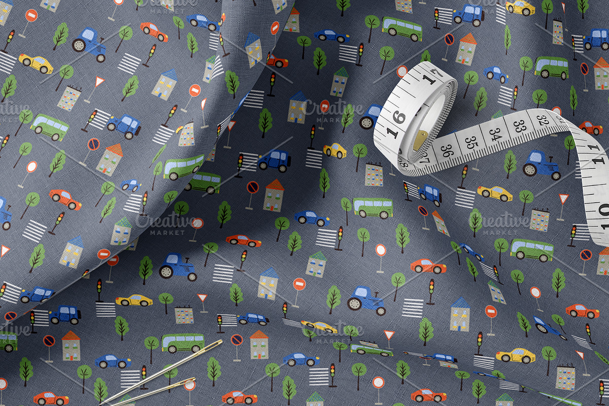 Kids Cars, Dots Seamless Pattern Set, a Pattern Graphic by Oksana Dovhopol Art (Photo 6 of 15)