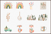 Watercolor Boho Christmas Clipart Se, an Illustration by Sublimation Artist (Thumbnail 3 of 6)