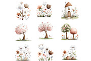 Watercolor Spring Scenery Clipart, an Illustration by Designworld (Thumbnail 4 of 4)