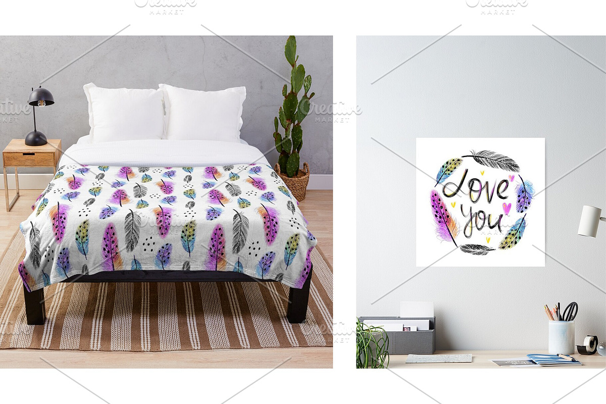 Feathers Pattern Collection, a Pattern Graphic by MarynArts (Photo 4 of 7)