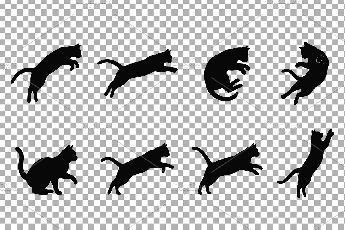Dynamic Cat Silhouette Action Set, an Object Graphic by Artonix (Photo 2 of 3)