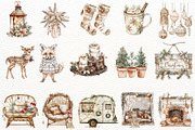 Boho Christmas Watercolor Clipart, a Seasonal Illustration by Maysa Art (Thumbnail 4 of 4)
