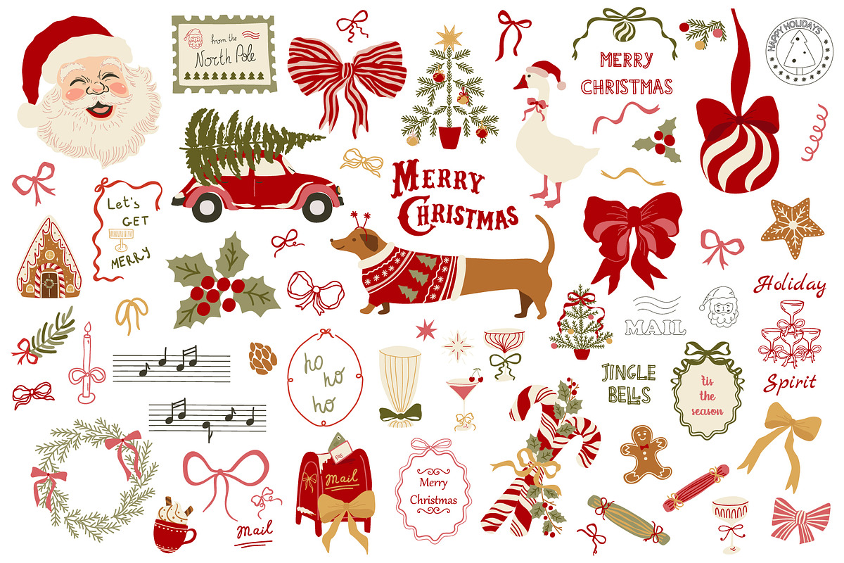Vintage Christmas clipart & posters, an Object Graphic by Tani Kuzminka (Photo 8 of 13)