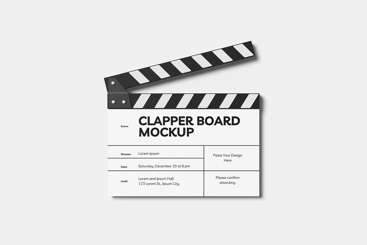 Clapper Board Mockup, a Packaging Mockup by Hazzpro_Std (Photo 3 of 5)