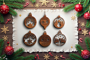 Christmas Laser Cut Ornament Bundle, a Graphic by musafir_fashion