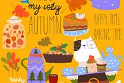 Cartoon Set With Cat, Tea Party and, an Animal Illustration by Maria Starus (Thumbnail 2 of 3)