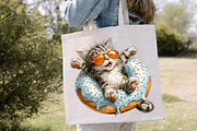 Whimsical Summer Cat Clipart Bundle, a Seasonal Illustration by Canvas Craft (Thumbnail 5 of 7)