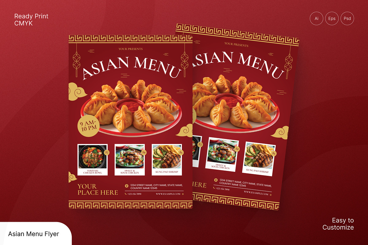 Asian Menu Flyer, a Flyer Template by Annora Studio (Photo 1 of 6)