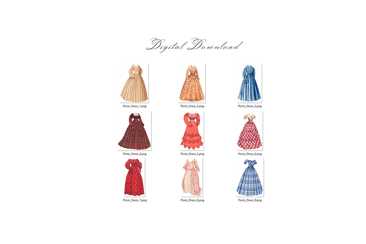 Picnic Dress Clipart Illustrations, an Illustration by Secret Helper (Photo 6 of 6)