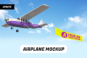 Realistic Airplane Mockup, an Advertising Mockup by MARCOS BRITO PRO (Thumbnail 1 of 2)