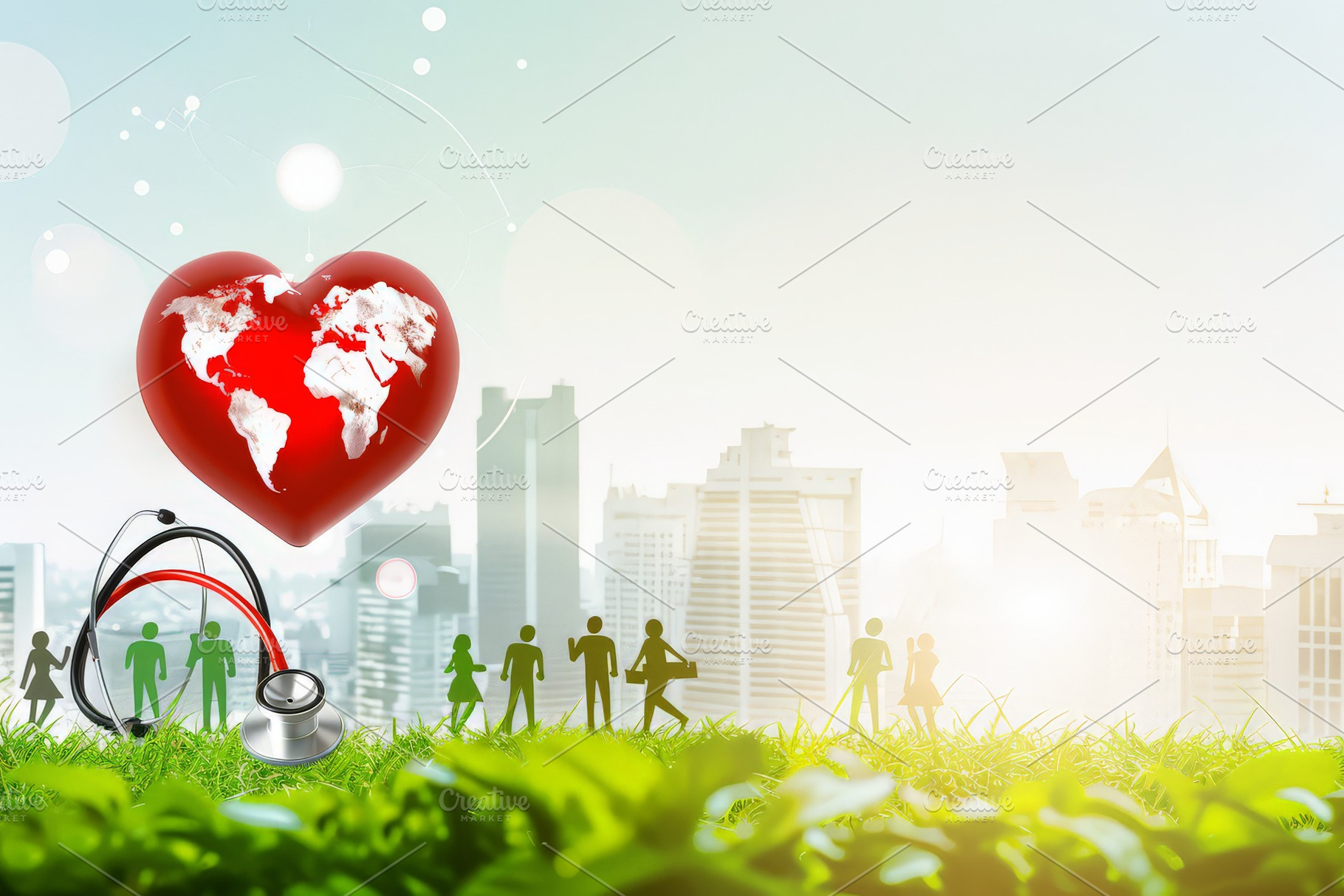World Heart Day concept with heart a, a Photo by Pixeness Studio