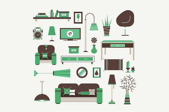 Vector Living Room Icons