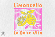 Limoncello La Dolce Vita Lemon PNG, an Illustration by Libby Wishes (Thumbnail 1 of 5)