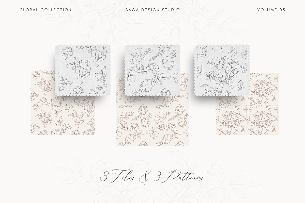 Handrawn Floral Bouquets and Frames, a Decorative Illustration by Saga Design Studio (Photo 7 of 9)