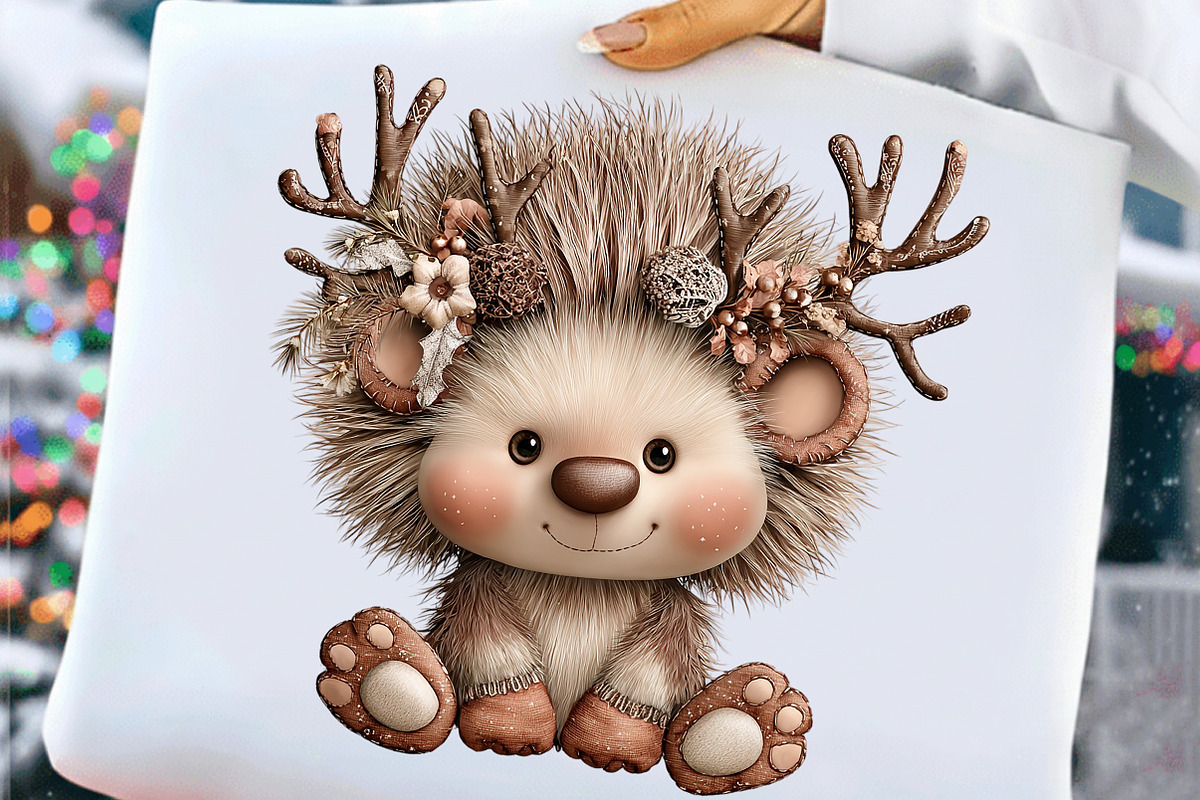 Funny Christmas Hedgehog Clipart, an Illustration by Craft Nest (Photo 8 of 9)