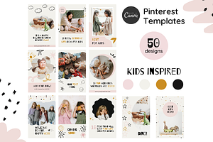 Kids Pinterest templates Canva