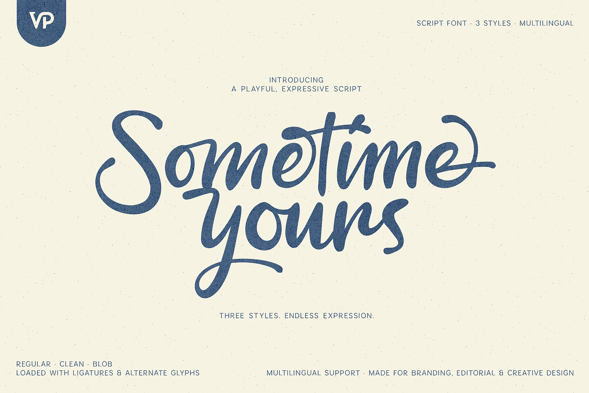 Sometime Yours - Script Typeface, a Script Font by VP Fonts (Photo 1 of 33)