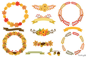 Autumn wreath clip art