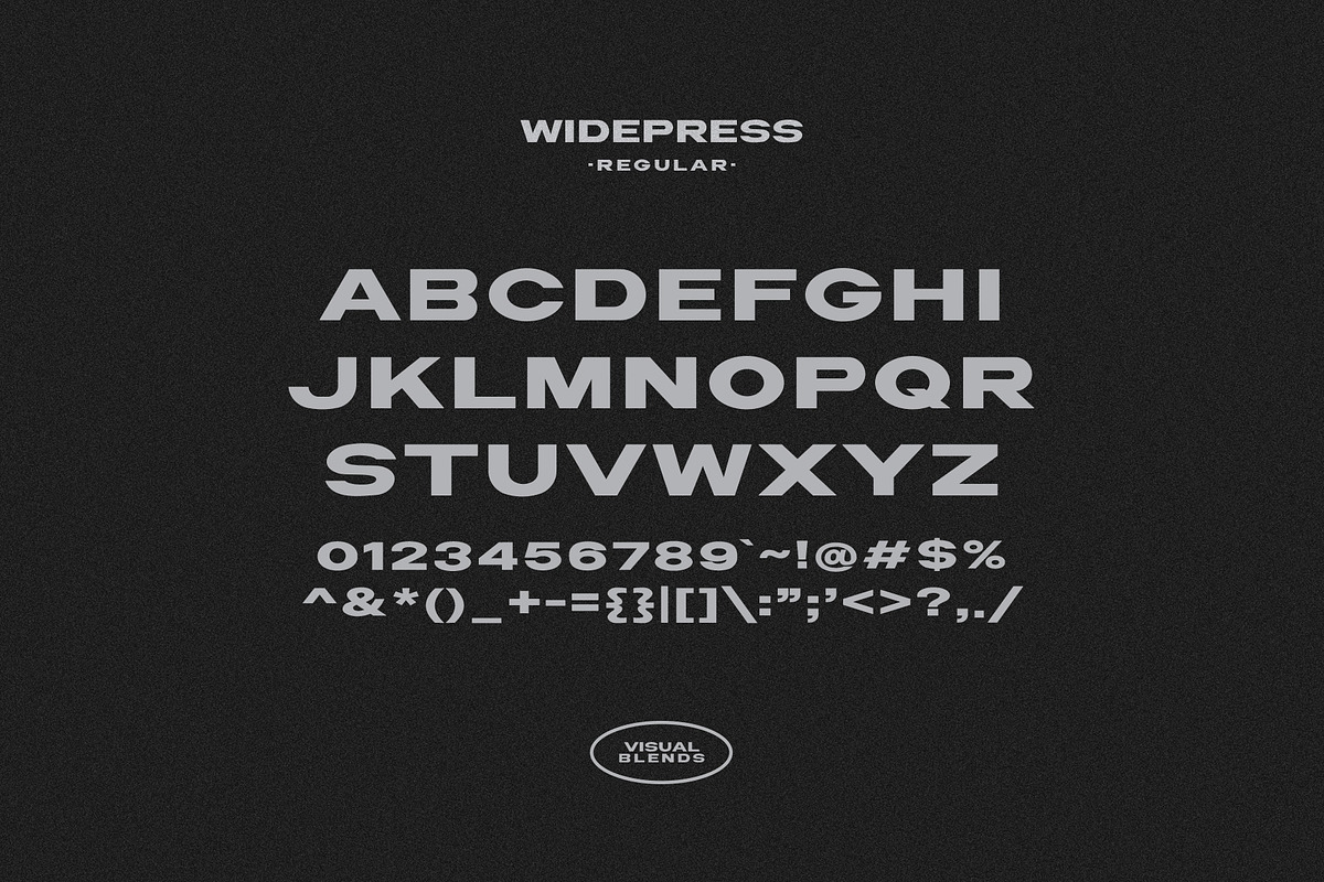 Wide Press - Extended Font, a Sans Serif Font by Visual Blends (Photo 2 of 8)