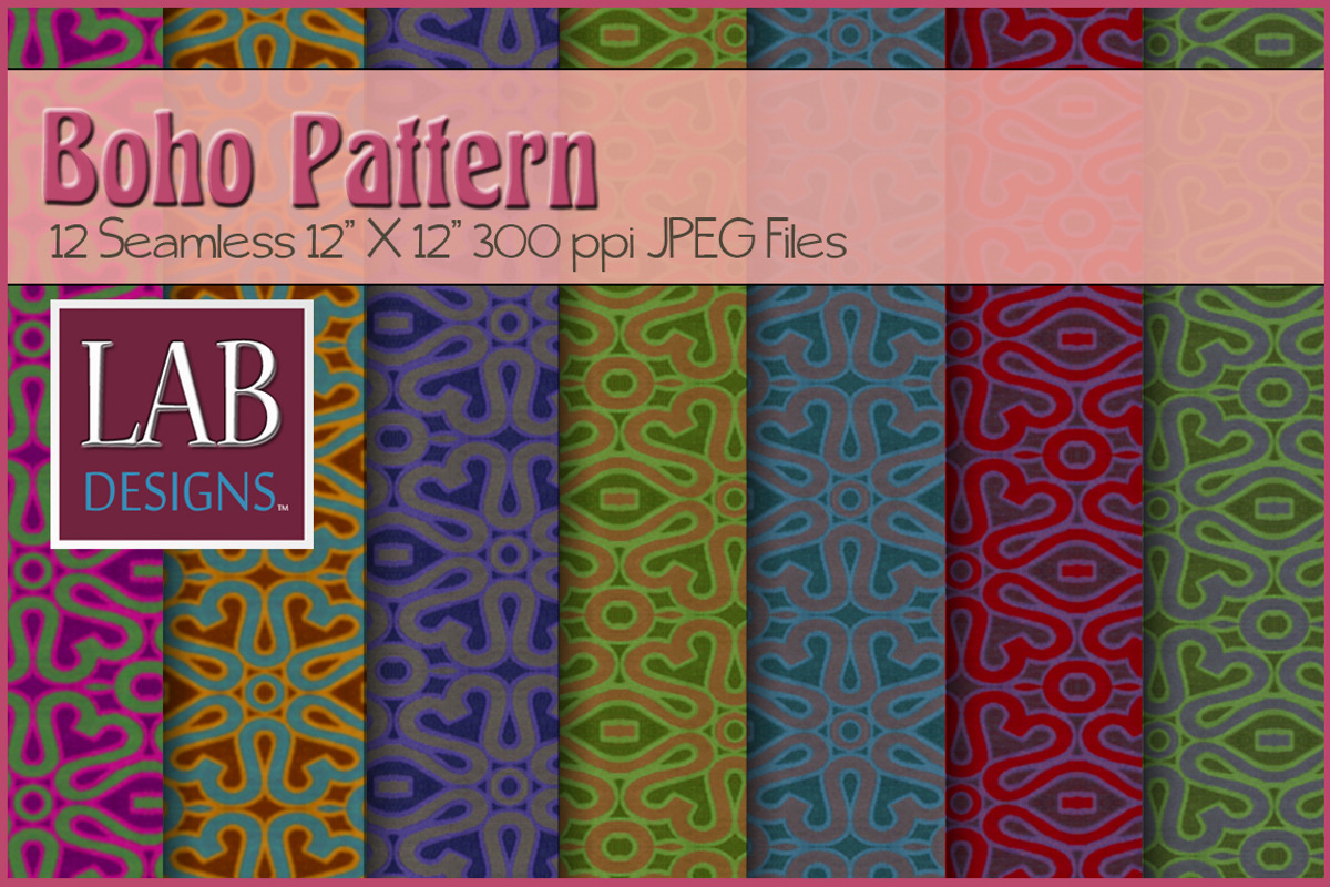 12 Seamless Boho Pattern Textures, a Texture Graphic by Lab Designs ...