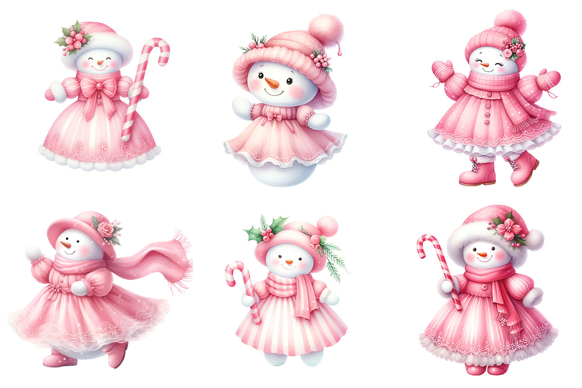 Pink Snowman Clipart, an Illustration by Designworld (Photo 2 of 4)