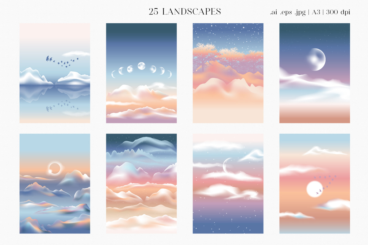 Landscape creator. Foggy sunrise, an Object Graphic by Julie&Taily (Photo 3 of 30)