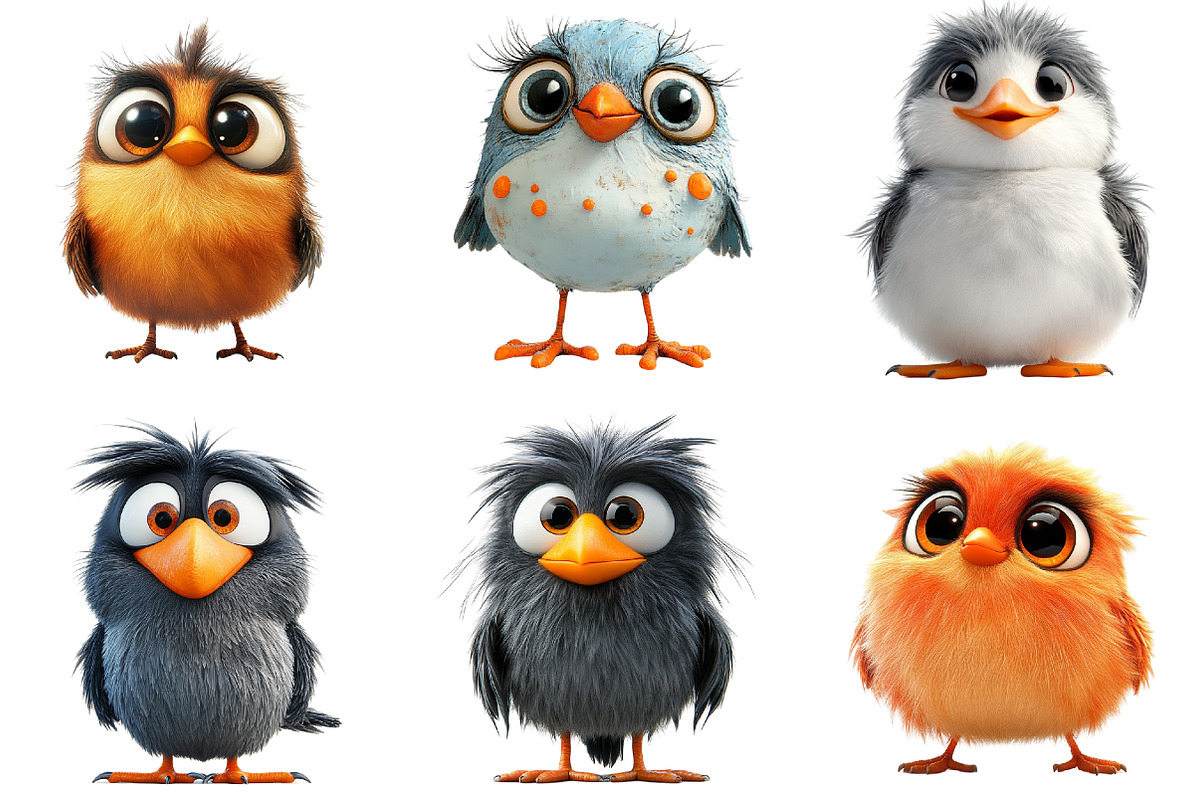 Fluffy Birds Clipart Bundle, an Illustration by Pixels.Craft (Photo 8 of 8)