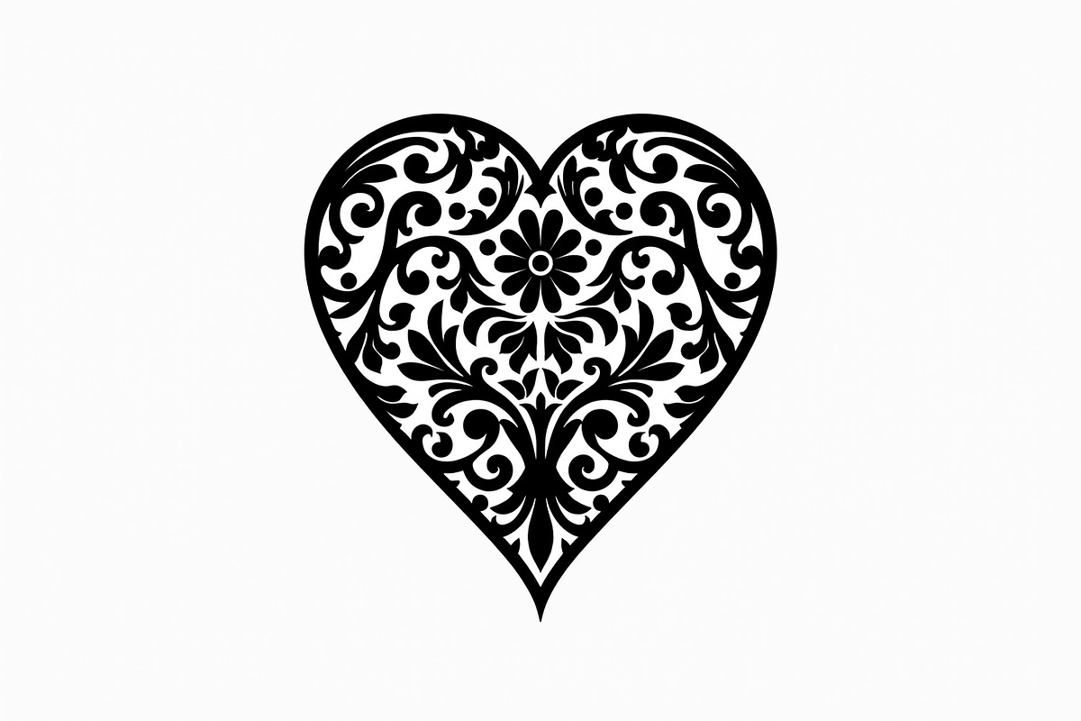 Floral Heart Silhouette Set, an Illustration by Gfx_Store (Photo 14 of 21)