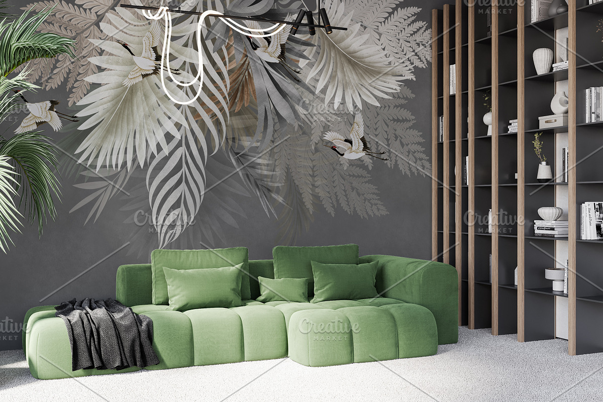 Wallpaper mockup Luxury living room, a Household Mockup by Hunny Badger (Photo 4 of 9)