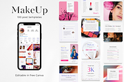 100 Color MakeUp Social Media Posts, a Social Media Template by PatternLab. (Thumbnail 1 of 9)
