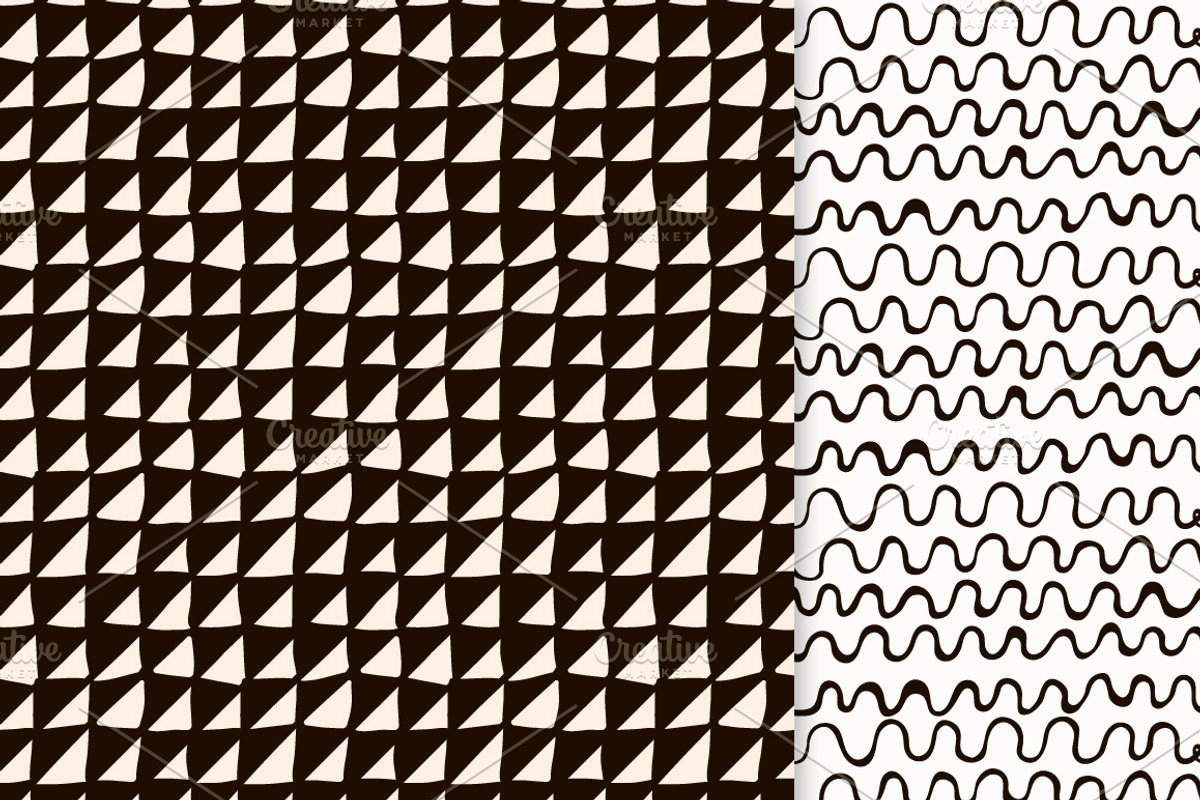 6 Black Sketched Seamless Patterns, a Pattern Graphic by Olya Creative (Photo 3 of 4)