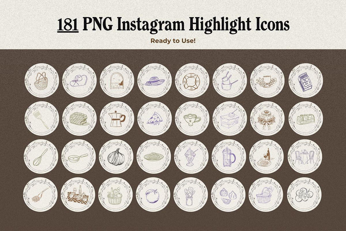 Vintage Aesthetic Highlight Icons, an Outline Icon by Marcia B Studio (Photo 5 of 7)