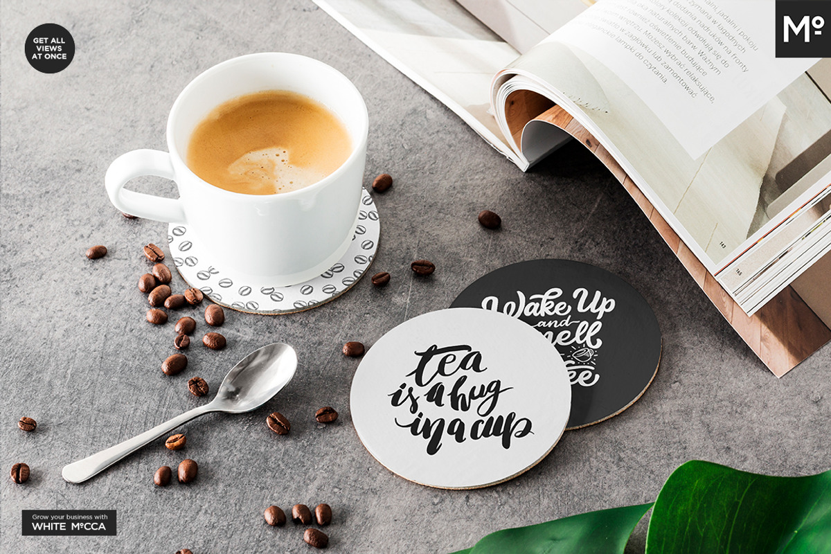Round Coasters Mock-ups Set, a Cups & Container Mockup by Mocca Mockups Store (Photo 7 of 24)