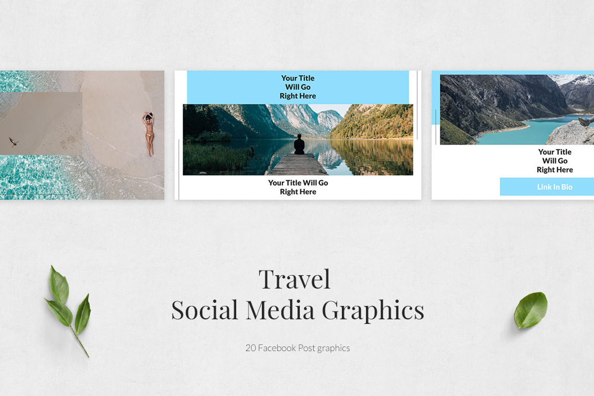 Travel Facebook Posts, a Social Media Template by Social Corner Graphics (Photo 2 of 7)