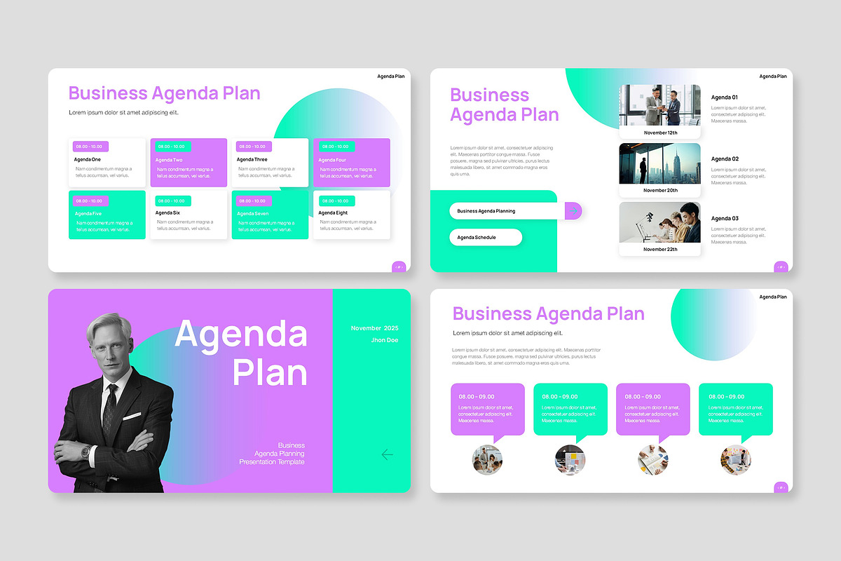 Business Agenda Plan PowerPoint preview 2