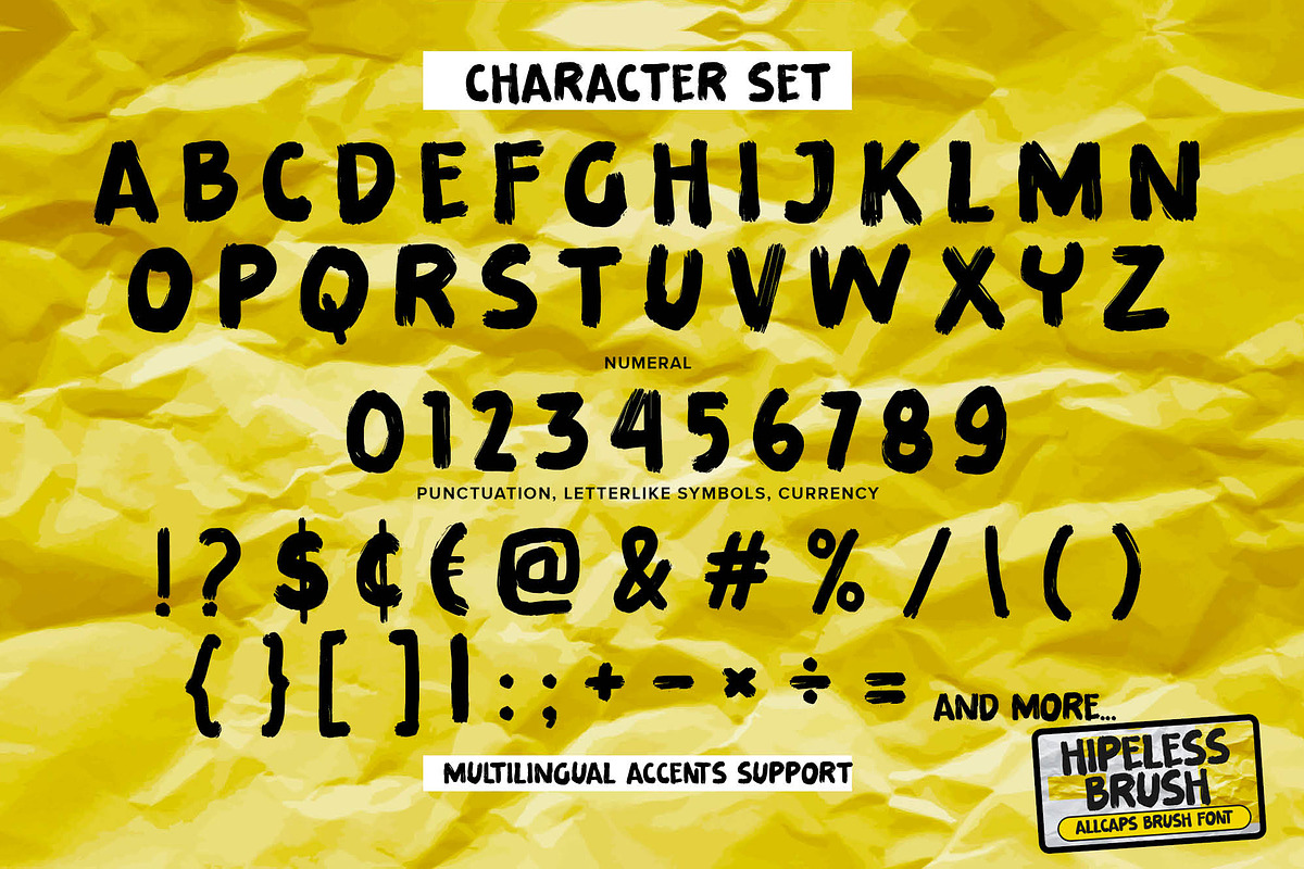Hipeless Brush - All Caps Brush Font, a Font by Gassstype (Photo 7 of 8)