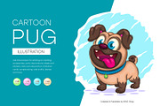 Cute cartoon pug, Tshirt, PNG., an Animal Illustration by KENO Mascots (Thumbnail 1 of 6)