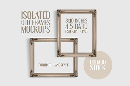 Isolated Old Frames Mockup