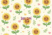 Seamless Kawaii Digital Paper, a Texture Graphic by Printable Design Store (Thumbnail 4 of 4)