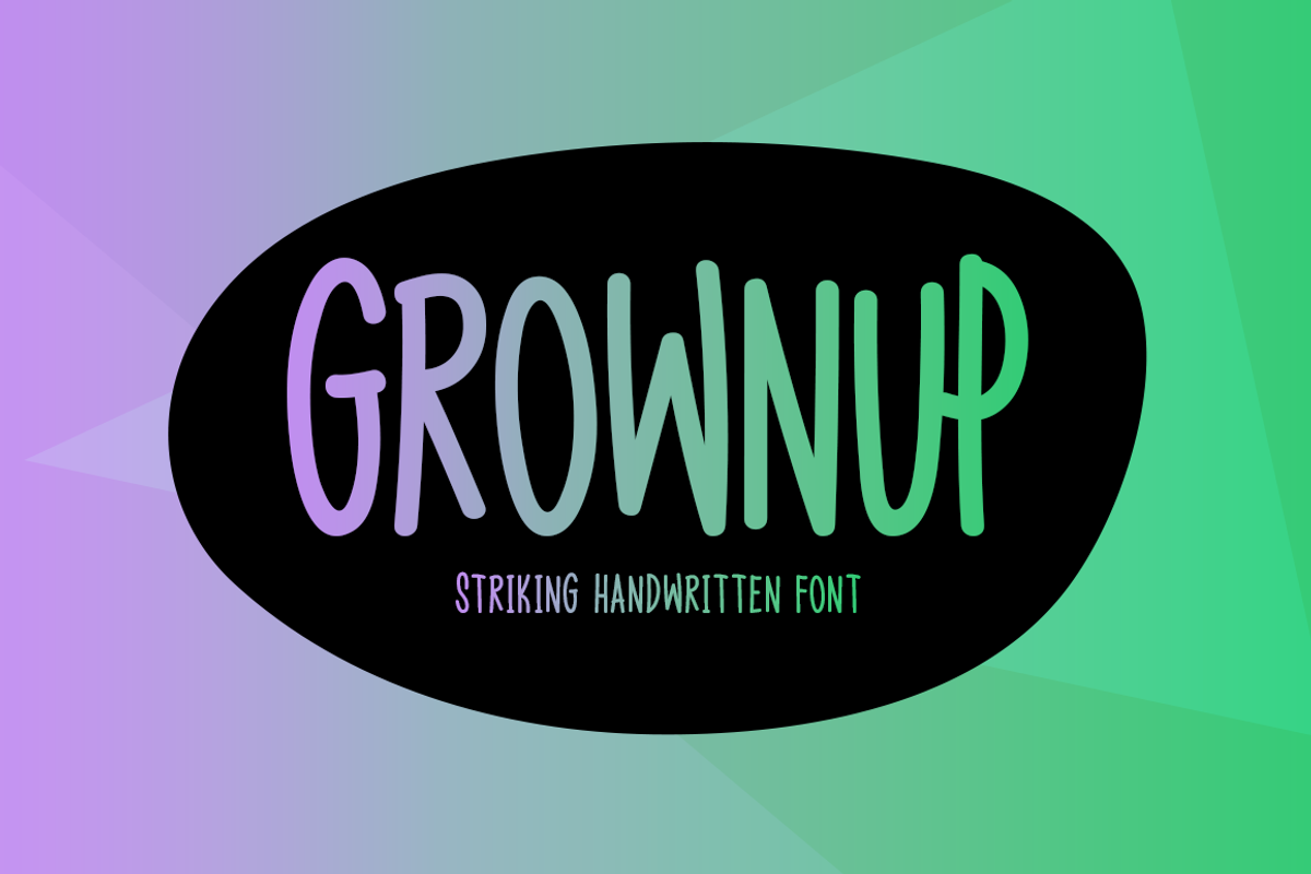 Grownup Typeface, a Handwritten Font by Seemly Fonts (Photo 1 of 5)