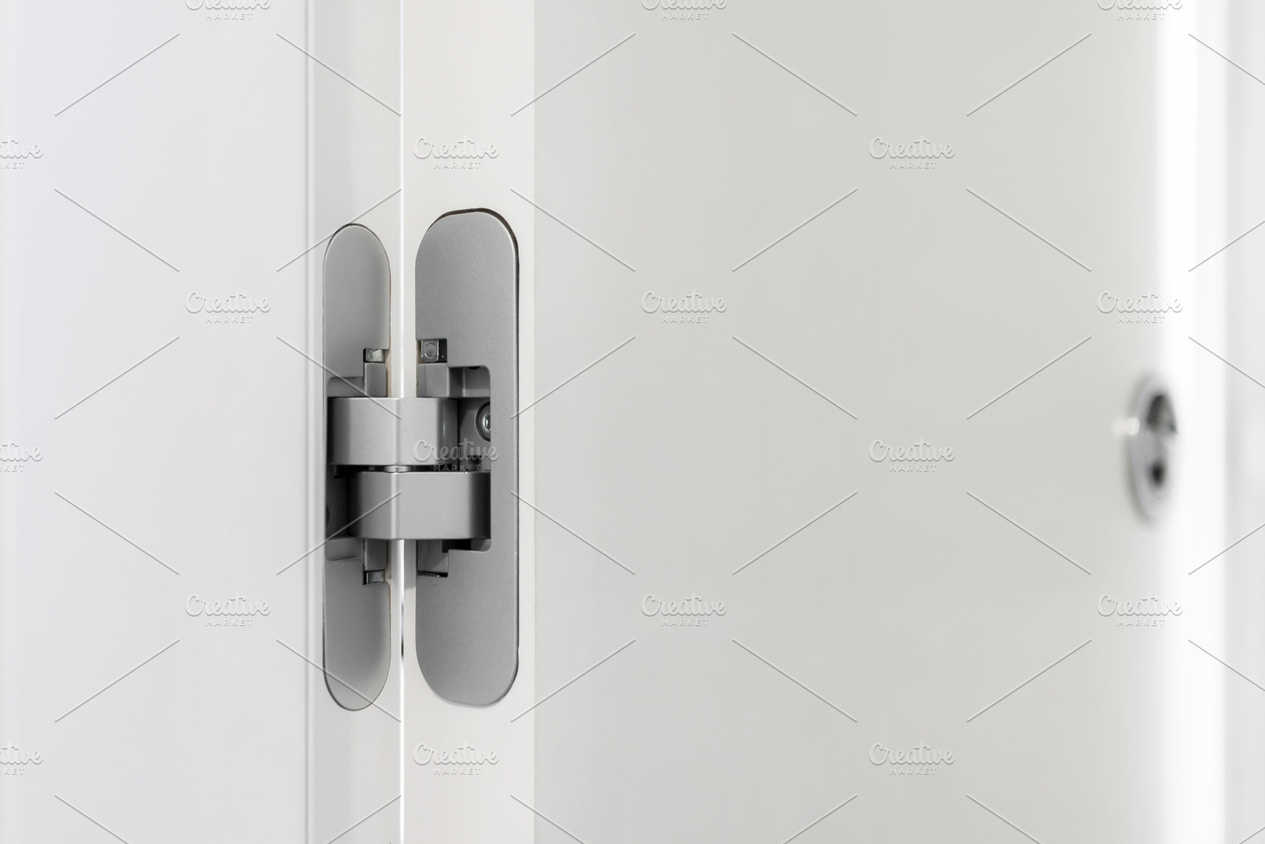 Recessed door hingle, an Architecture Photo by KYNA STUDIO