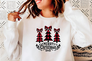 Black & Red Plaid Christmas Tree PNG