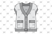 Oversized Sweater Vest Fashion Flat, a Shirt Mockup by haydenwentworth (Thumbnail 2 of 3)