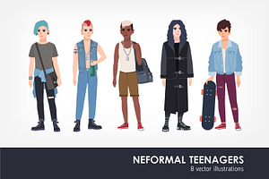 Informal teenagers set, a Person Illustration by Good Studio