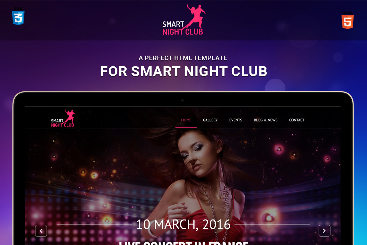 Night Club One Page HTML Template, a Landing Page Template by oLanding (Photo 1 of 6)
