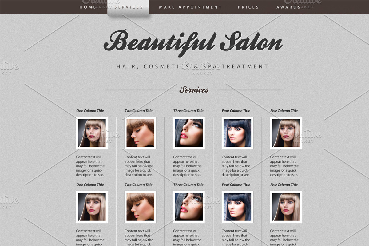 Beautiful Salon Website Template, a Websites & App Template by scottwills (Photo 2 of 5)