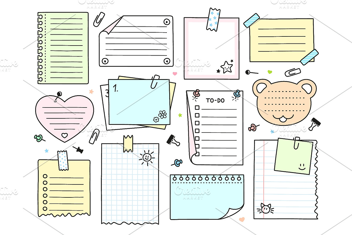 Doodle paper sheets. Line simple, an Object Illustration by LadadikArt (Photo 1 of 3)