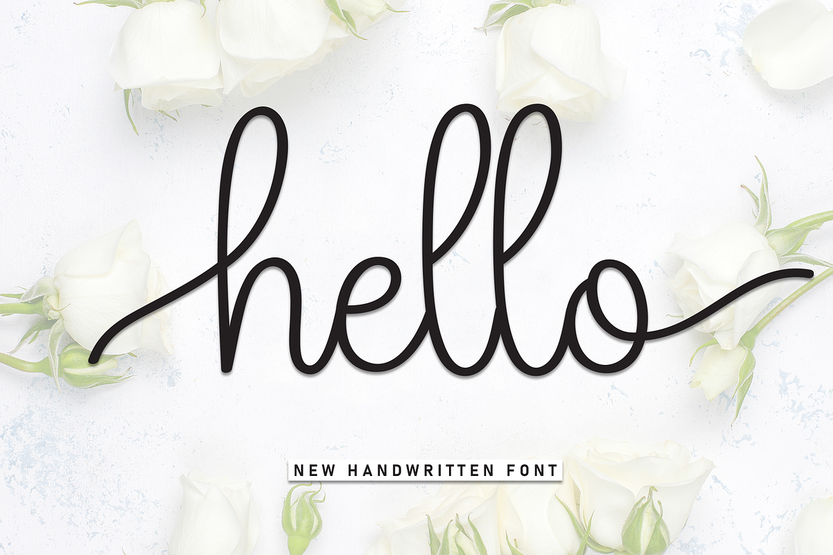 Hello | Script Font, a Handwritten Font by Scratchones (Photo 1 of 9)