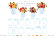 Fall Wedding Mason Jar Cliparts, an Illustration by Avenie Digital (Thumbnail 2 of 2)